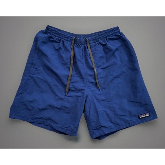 PATAGONIA Mens Baggies Nylon Short Sz S Blue Mesh Lined Active Gym 7” Inseam - Picture 1 of 16